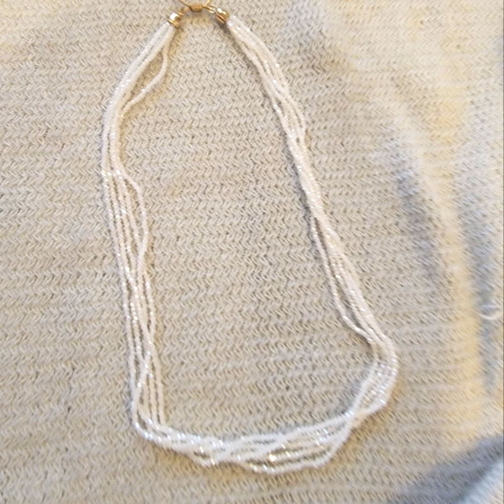 Dreamy white crystal multistrand adjustable length necklace from loft